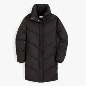 J. Crew x Universal Womens Standard Chevron Puffer Coat Jacket Black XS